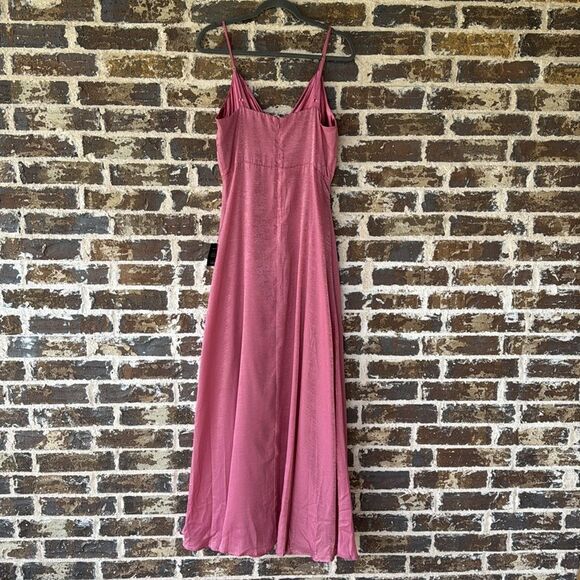 NWT Lulus Endless Elegance Marsala Satin Sleeveless Maxi Dress Size Large - Picture 7 of 11